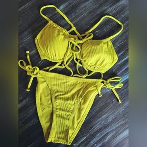 New! Lime Neon Green Animal Print Hot Time & True 2 Piece Bikini Swim Suit 1X